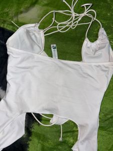 Halter Neck White Top