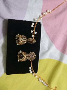 jhumka with hangings