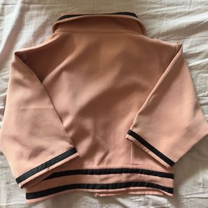 Pink Crop Shirt With Black Details