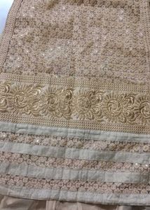 Golden Embroidered Anarkali Set