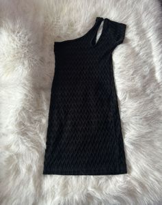 Black One-Shoulder Mini Dress