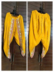 Mustard Gota Patti Embroidered Kurta Set
