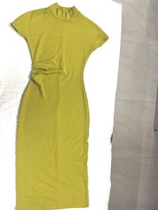 Green Turtleneck Midi Dress