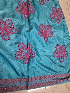 Xxl 2pcs Silk Blend Thread Embroidery Kurti Set