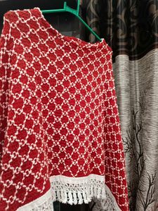 Red And White Cape Top