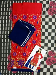 Beautiful Red Blue Combination Fancy Suit