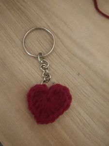 Crochet Heart Keychain