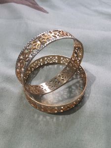 Golden Lotus Design Bangles