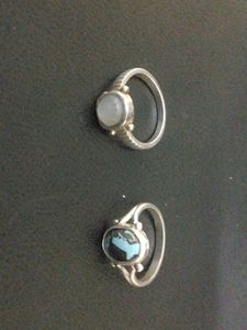 Silver Moonstone+ Firoza Ring