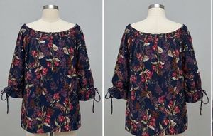 Floral Print Off-Shoulder Top [Size - M,L]