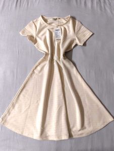 Cute Beige Skater Dress