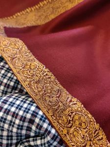 Elegant Maroon Shawl Resham work