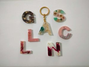 Resin Alphabet Keychain 💗
