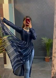 Elegant Blue Printed Kurta