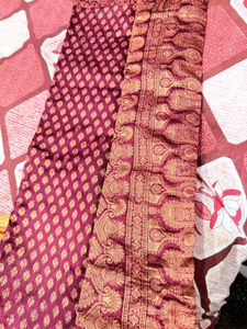 Maroon &amp; Gold Patterned Fabric