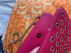 Red Grommet Chain Bag
