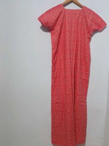 Coral Ditsy Floral Button-Down Nighty