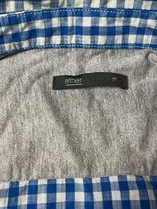 Blue and White Gingham Button-Down Shirt
