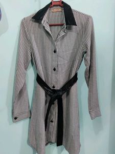 Women Dress With Leather Finish