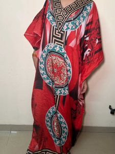 Red Printed Kaftan Dress