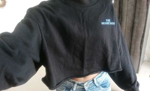 Zudio cropped back print sweatshirt