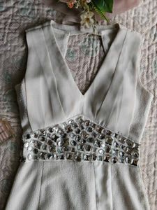 White Diomond Embellished Dress