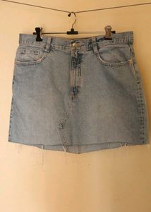Zara Light Wash Denim Mini Skirt