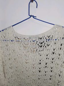 Beautiful Off White Crochet Trending Top