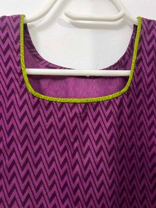 Purple Printed Kurta Set