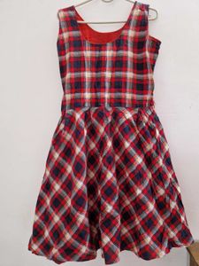 Red & Blue Plaid Dress