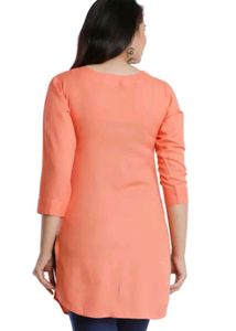 Peach Embroidered Kurta