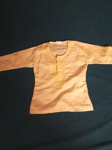 Kids Gold Kurta Pajama Set