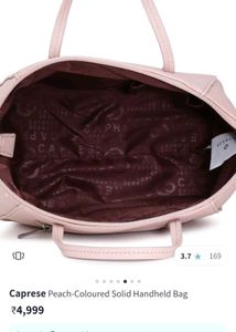 Caprese Peach-Coloured Solid Handheld Bag