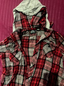 Flannel Shirt With Hoodie