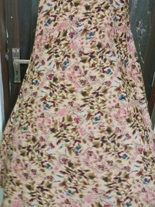New Stylish Beige Colour Soft Crepe Gown