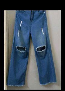Ripped Wide Leg Jeans