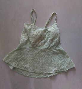 Short Chikankari Kurti Top With Padding