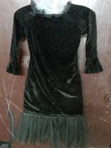 Black Velvet Mini Dress