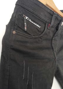 Men Black Distressed Denim Jeans