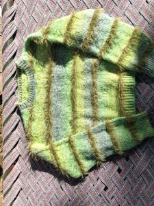 Striped Fuzzy Knit Vest