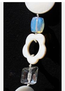 Mother of pearl statement earing  necklace set