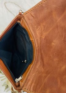 Handcrafted Leather &amp; Cowhide Fringe Sling Bag
