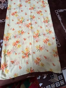 cream colour flowers print saree