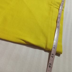 Vibrant Yellow Bodycon Midi Pencil Skirt