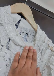 White Floral Lace Top For 36 Bust