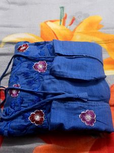 Embroidered Cotton Kurti Set