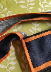 Embroidered Tribal Print Denim Sling Bag