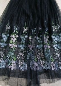 Floral Embroidered Tulle Skirt