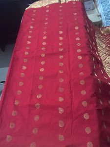 Red &amp; Gold Pure Silk Saree