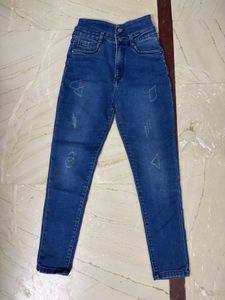 Stylish Blue Denim Jeans with adjustable string